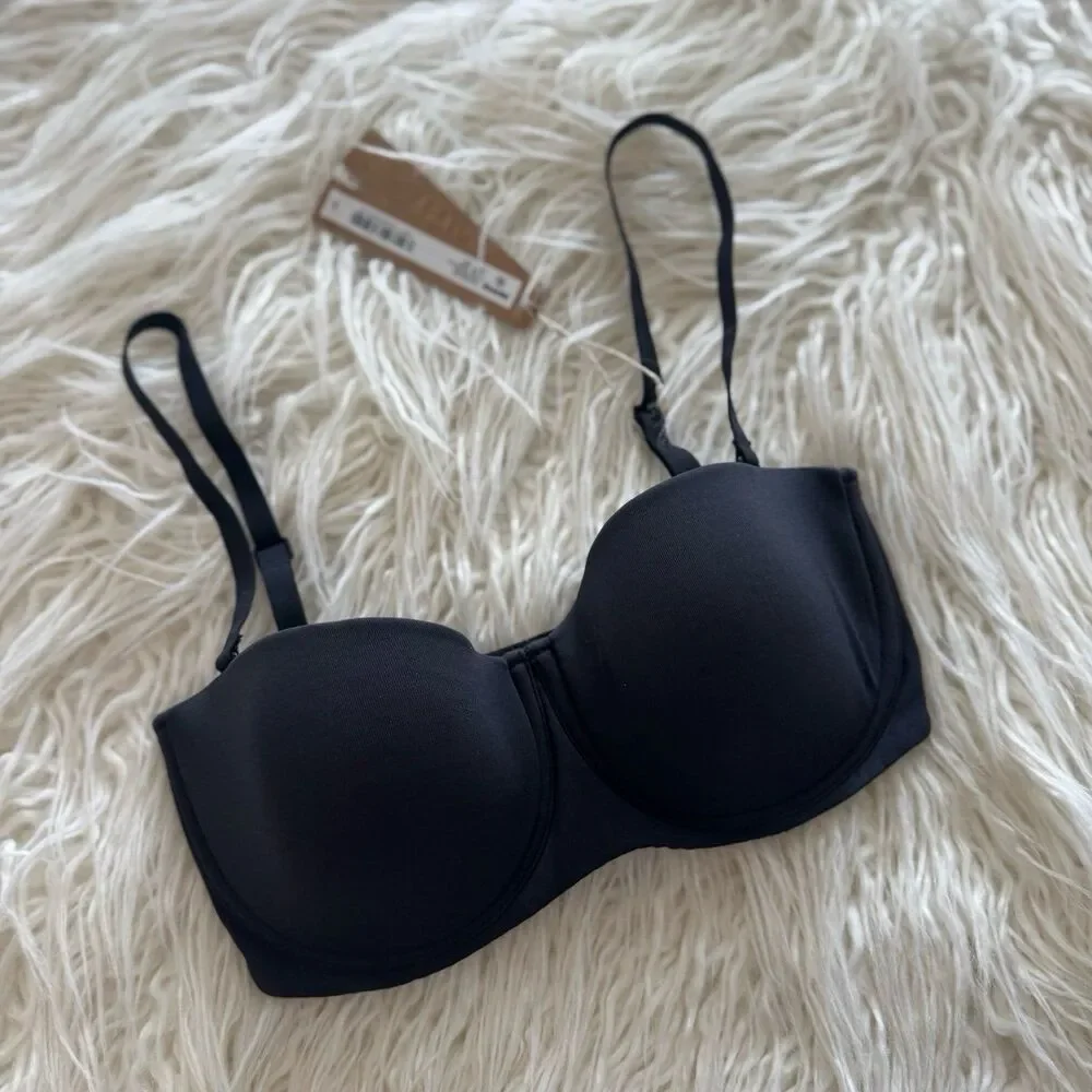 Skims Fits Everybody Strapless Bra Onyx Size 30D - Picture 2 of 6